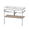 Мебельный комплект с раковиной без отверстия и консолью, 97,5х49 см, Duravit Happy D.2 Plus, льняной декор (HP4838N7575) Duravit Мебельные комплекты