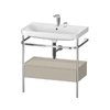 Мебельный комплект с раковиной на 2 отверстия и консолью, 77,5х49 см, Duravit Happy D.2 Plus, серо-коричневый (HP4842E6060) Duravit Мебельные комплекты