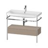 Мебельный комплект с раковиной на 1 отверстие и консолью, 97,5х49 см, Duravit Happy D.2 Plus, льняной декор (HP4843O7575) Duravit Мебельные комплекты