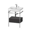 Меблевий комплект з раковиною на 2 отвори і консоллю, 57, 5х49 см, Duravit Happy D. 2 Plus, графіт (HP4840E8080) Duravit Меблеві комплекти