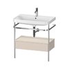 Мебельный комплект с раковиной на 1 отверстие и консолью, 77,5х49 см, Duravit Happy D.2 Plus, серо-коричневый супер матовый (HP4842O8383) Duravit Мебельные комплекты