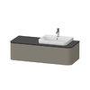 Тумба подвесная под раковину справа 130х55 см Duravit Happy D.2 Plus, серый камень (HP4932R9292) Duravit Тумбы