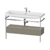 Мебельный комплект с раковиной на 2 отверстия и консолью, 117,5х49 см, Duravit Happy D.2 Plus, серый камень (HP4844E92920000) Duravit Мебельные комплекты