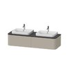 Тумба подвесная на 2 раковины 160х55 см Duravit Happy D.2 Plus, серо-коричневый (HP4936B6060) Duravit Тумбы