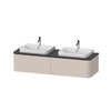 Тумба підвісна на 2 раковини 160х55 см Duravit Happy D. 2 Plus, сіро-коричневий супер матовий (HP4936B8383) Duravit Тумби