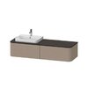 Тумба подвесная под раковину слева 160х55 см Duravit Happy D.2 Plus, льняной декор (HP4934L7575) Duravit Тумбы