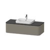 Тумба подвесная под раковину в центре 130х55 см Duravit Happy D.2 Plus, серый камень (HP4932M9292) Duravit Тумбы