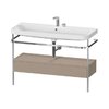 Мебельный комплект с раковиной на 2 отверстия и консолью, 117,5х49 см, Duravit Happy D.2 Plus, льняной декор (HP4844E75750000) Duravit Мебельные комплекты