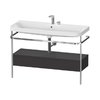 Мебельный комплект с раковиной на 2 отверстия и консолью, 117,5х49 см, Duravit Happy D.2 Plus, графит (HP4844E80800000) Duravit Мебельные комплекты