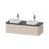 Тумба подвесная на 2 раковины 130х55 см Duravit Happy D.2 Plus, серо-коричневый супер матовый (HP4943B8383) Duravit Тумбы