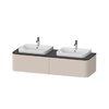 Тумба подвесная на 2 раковины 160х55 см Duravit Happy D.2 Plus, серо-коричневый супер матовый (HP4946B8383) Duravit Тумбы