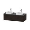 Тумба підвісна на 2 раковини 130х55 см Duravit Happy D. 2 Plus, горіх (HP4943B6969) Duravit Тумби