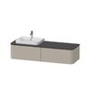 Тумба підвісна під раковину зліва 160х55 см Duravit Happy D. 2 Plus, сіро-коричневий (HP4944L6060) Duravit Тумби