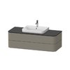 Тумба подвесная 130х55 см Duravit Happy D.2 Plus, серый камень (HP496209292) Duravit Тумбы