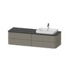Тумба підвісна під раковину праворуч 160х55 см Duravit Happy D. 2 Plus, сірий камінь (HP4963R9292) Duravit Тумби