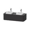 Тумба подвесная на 2 раковины 130х55 см Duravit Happy D.2 Plus, графит (HP4943B8080) Duravit Тумбы