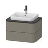 Тумба подвесная 65х48 см Duravit Happy D.2 Plus, серый камень (HP496009292) Duravit Тумбы