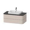 Тумба підвісна 100х55 см Duravit Happy D. 2 Plus, сіро-коричневий супер матовий (HP496108383) Duravit Тумби