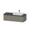 Тумба підвісна під раковину праворуч 130х55 см Duravit Happy D. 2 Plus, сірий камінь (HP4942R9292) Duravit Тумби