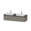 Тумба підвісна на 2 раковини 160х55 см Duravit Happy D. 2 Plus, сірий камінь (HP4946B9292) Duravit Тумби