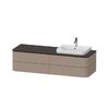 Тумба подвесная под раковину справа 160х55 см Duravit Happy D.2 Plus, льняной декор (HP4973R7575) Duravit Тумбы