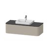 Тумба подвесная под раковину в центре 130х55 см Duravit Happy D.2 Plus, серо-коричневый (HP4942M6060) Duravit Тумбы