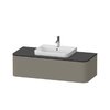 Тумба подвесная под раковину в центре 130х55 см Duravit Happy D.2 Plus, серый камень (HP4942M9292) Duravit Тумбы