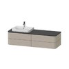Тумба подвесная под раковину слева 160х55 см Duravit Happy D.2 Plus, серо-коричневый (HP4963L6060) Duravit Тумбы