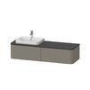 Тумба підвісна під раковину зліва 160х55 см Duravit Happy D. 2 Plus, сірий камінь (HP4944L9292) Duravit Тумби