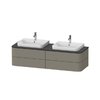 Тумба підвісна на 2 раковини 160х55 см Duravit Happy D. 2 Plus, сірий камінь (HP4974B9292) Duravit Тумби