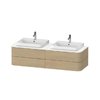 Тумба подвесная на 2 раковины 160х55 см Duravit Happy D.2 Plus, дуб (HP4974B7171) Duravit Тумбы