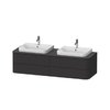 Тумба подвесная на 2 раковины 160х55 см Duravit Happy D.2 Plus, графит (HP4974B8080) Duravit Тумбы
