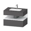 Мебельный комплект с консолью и раковиной 80х55 см Duravit Qatego, графит матовый (QA4785018490000) Duravit Мебельные комплекты
