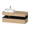 Тумба подвесная под раковину слева, 140х55 см Duravit Qatego, дуб (QA4765016300000) Duravit Тумбы