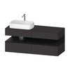 Тумба подвесная под раковину слева, 140х55 см Duravit Qatego, графит супер матовый (QA4765016800000) Duravit Тумбы