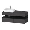 Тумба подвесная под раковину слева, 140х55 см Duravit Qatego, графит матовый (QA4765016490000) Duravit Тумбы