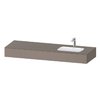 Меблевий комплект з консоллю і раковиною праворуч, 160х55 см Duravit Qatego, базальт матовий (QA4694043430000) Duravit Меблеві комплекти