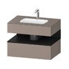 Мебельный комплект с консолью и раковиной 80х55 см Duravit Qatego, базальт матовый (QA4785016430000) Duravit Мебельные комплекты