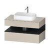 Тумба подвесная под раковину, 100х55 см Duravit Qatego, серо-коричневый супер матовый (QA4731016830000) Duravit Тумбы