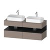 Тумба подвесная под 2 раковины, 140х55 см Duravit Qatego, базальт матовый (QA4767016430000) Duravit Тумбы