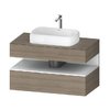 Тумба подвесная под раковину, 100х55 см Duravit Qatego, дуб терра (QA4731018350000) Duravit Тумбы