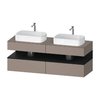 Тумба подвесная на 2 раковины, 160х55 см Duravit Qatego, базальт матовый (QA4779016430000) Duravit Тумбы