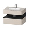 Мебельный комплект с консолью и раковиной 80х55 см Duravit Qatego, серо-коричневый (QA4785016910000) Duravit Мебельные комплекты