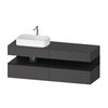 Тумба подвесная под раковину слева, 160х55 см Duravit Qatego, графит матовый (QA4777016490000) Duravit Тумбы