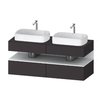 Тумба подвесная под 2 раковины, 140х55 см Duravit Qatego, графит супер матовый (QA4767018800000) Duravit Тумбы