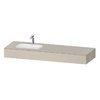Мебельный комплект с консолью и раковиной слева, 160х55 см Duravit Qatego, серо-коричневый супер матовый (QA4693083830000) Duravit Мебельные комплекты