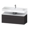 Тумба підвісна під раковину 119х59 см Duravit Qatego, графіт супер матовий (QA4396018800000) Duravit Тумби