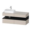 Тумба подвесная под раковину слева, 140х55 см Duravit Qatego, серо-коричневый (QA4765016910000) Duravit Тумбы