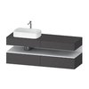 Тумба подвесная под раковину слева, 160х55 см Duravit Qatego, графит матовый (QA4777018490000) Duravit Тумбы