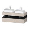 Тумба підвісна під 2 раковини, 140х55 см Duravit Qatego, сіро-коричневий (QA4767016910000) Duravit Тумби